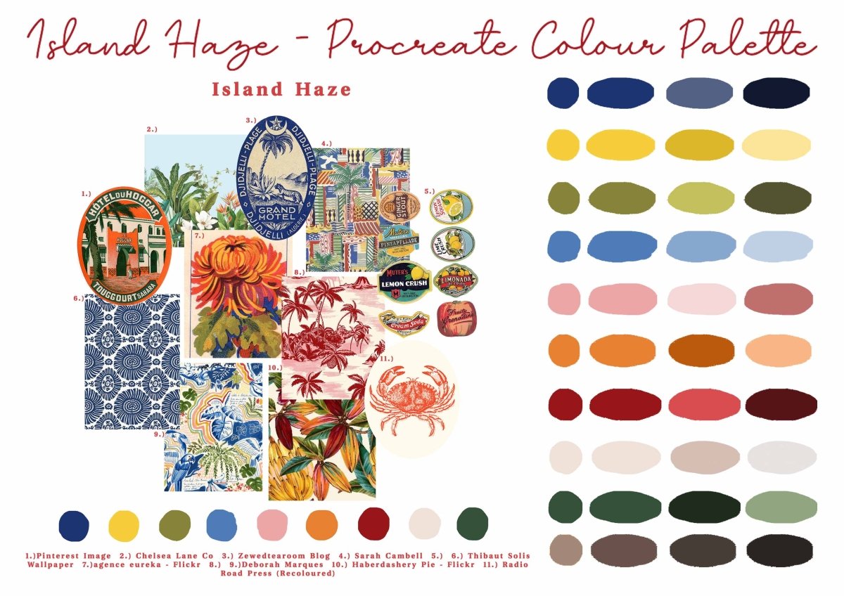 Island Haze – Procreate Colour Palette (Digital Download) - FlourishCo.