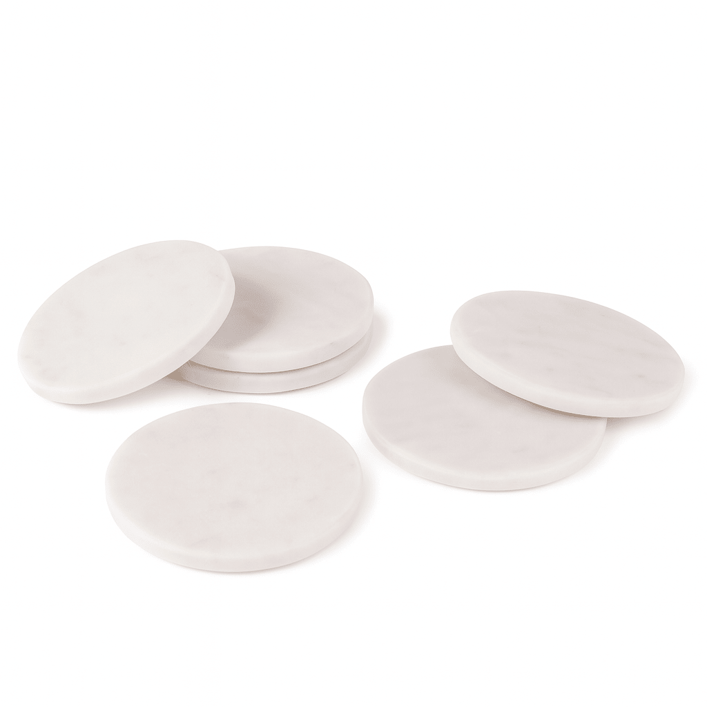 Round Marble Coasters - Pack of Six - FlourishCo.