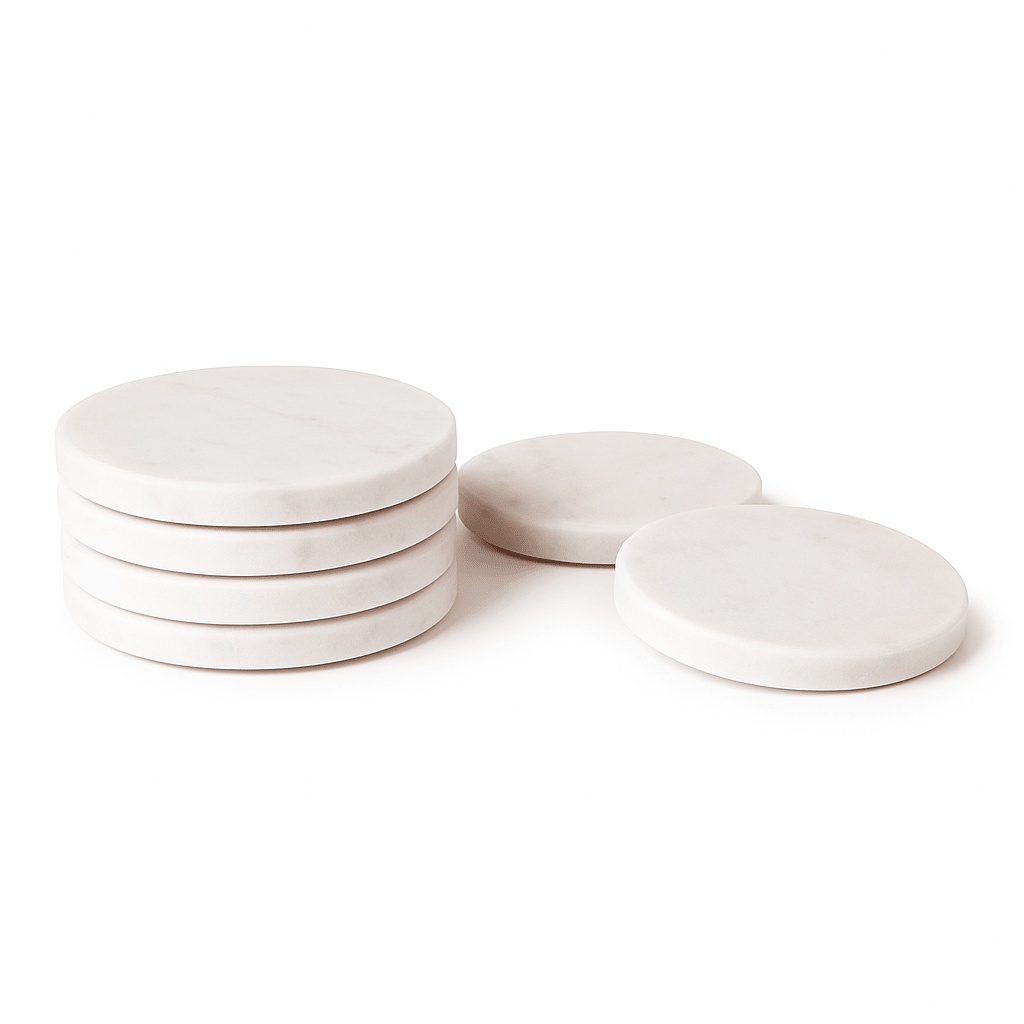 Round Marble Coasters - Pack of Six - FlourishCo.